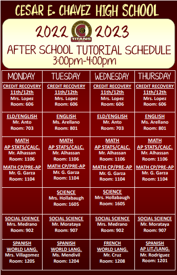 Tutorial Schedule 21-22
